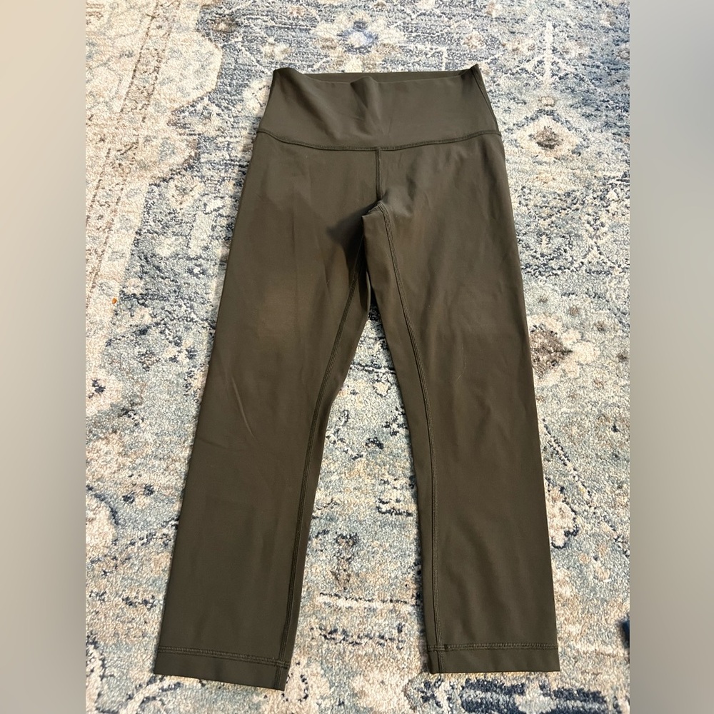 Olive Green High-Waisted Leggings